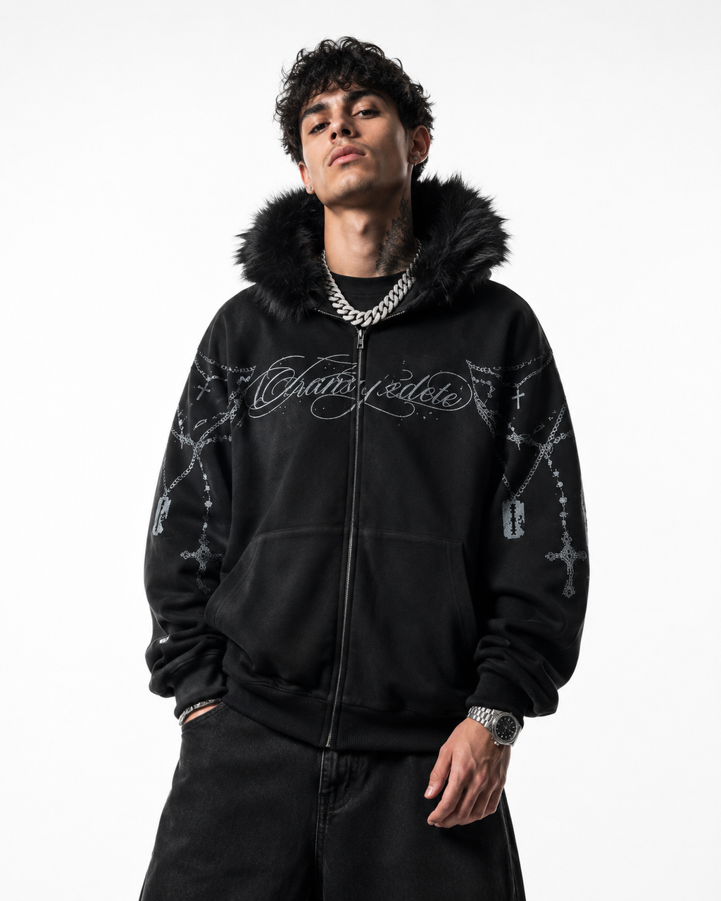 Midnight Fur Hoodie