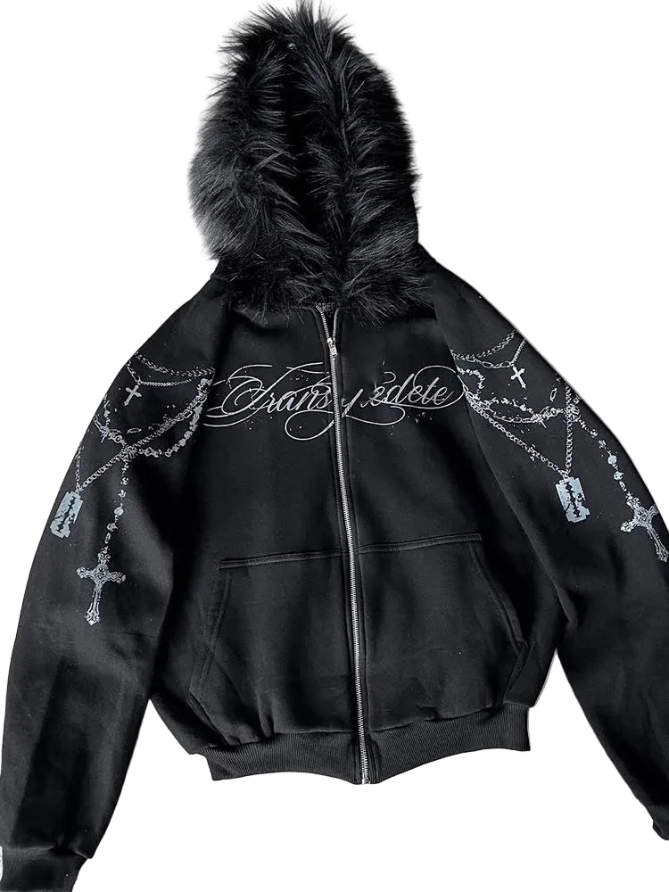 Midnight Fur Hoodie
