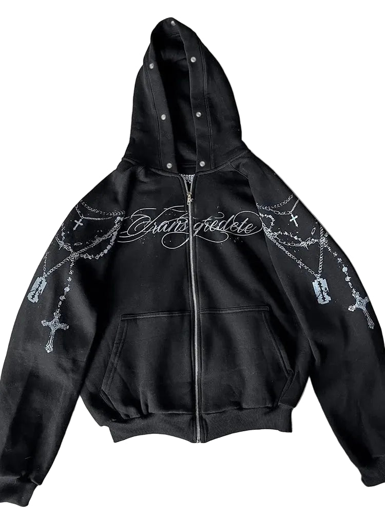 Schattenkreuz-Kapuzenpullover