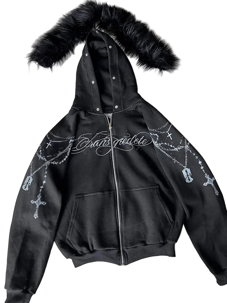 Schattenkreuz-Kapuzenpullover