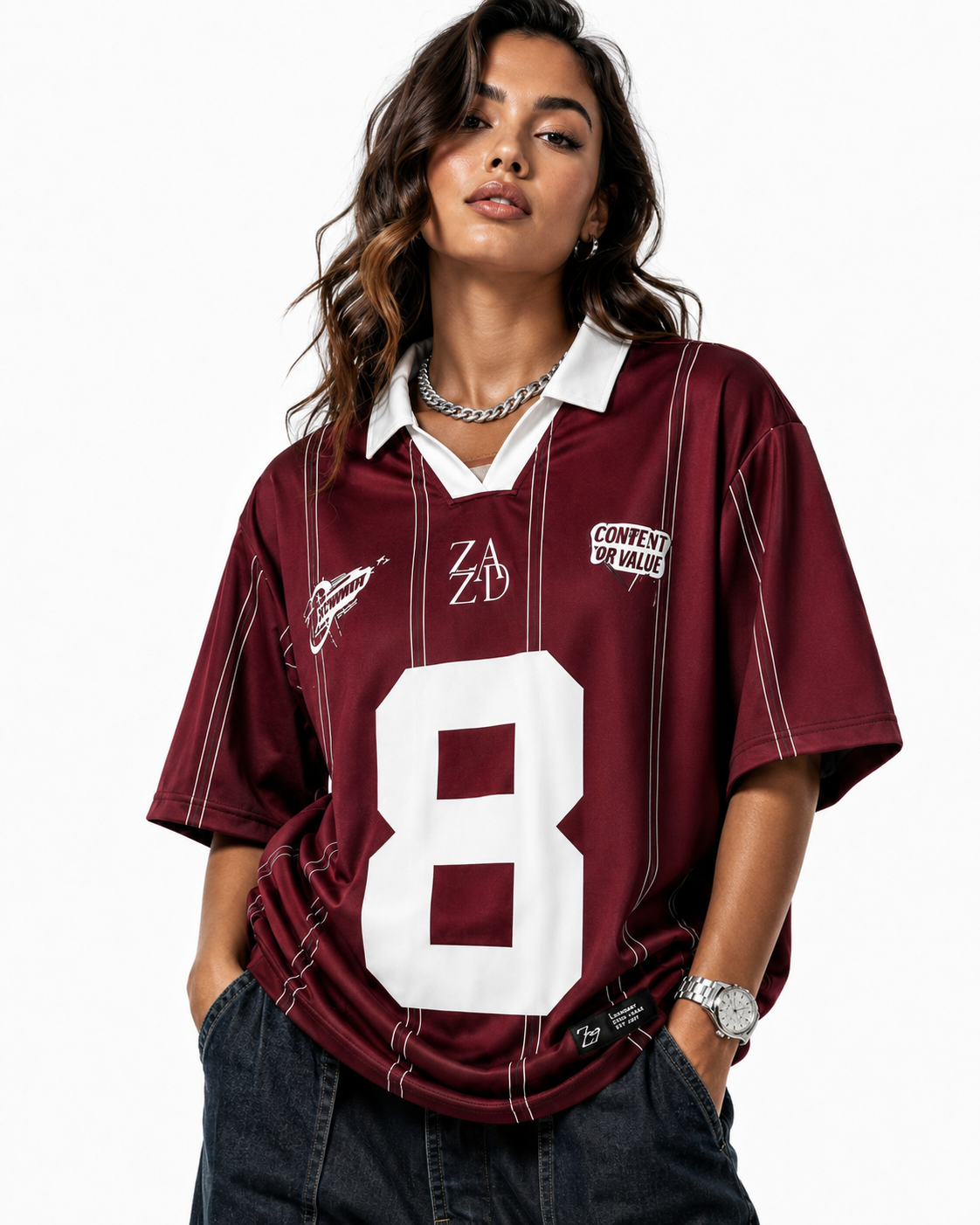 Sommer Damen Neues Nr. 8 Oversize Kurzarm T-Shirt Street Y2K Mode Freizeit Sport Jersey Herren Buchstabenbedrucktes Polo-Shirt
